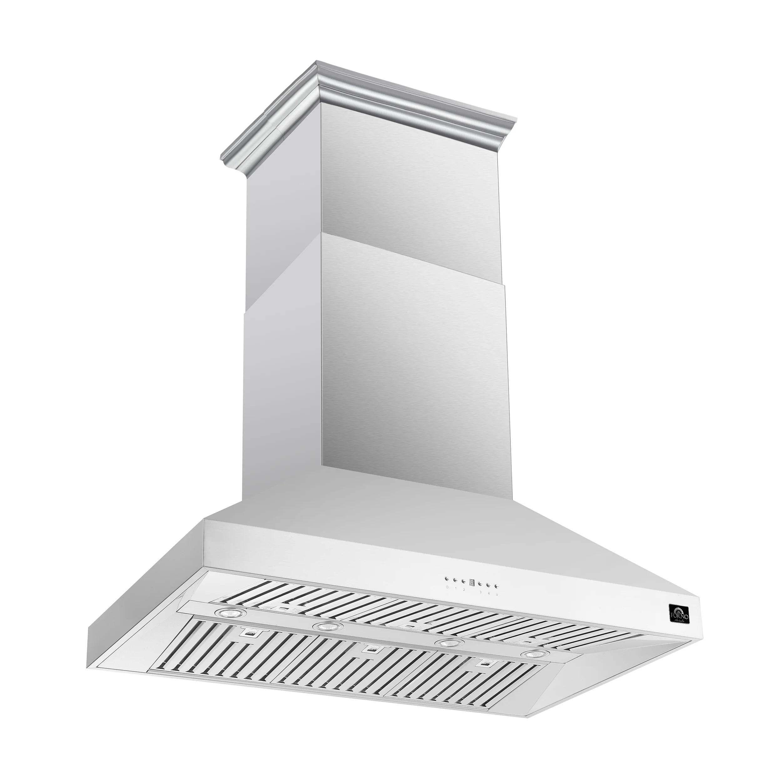 Forno Coppito 48-Inch Island Range Hood, Stainless Steel, LED Lighting, Adjustable Fan Speeds - Image 5