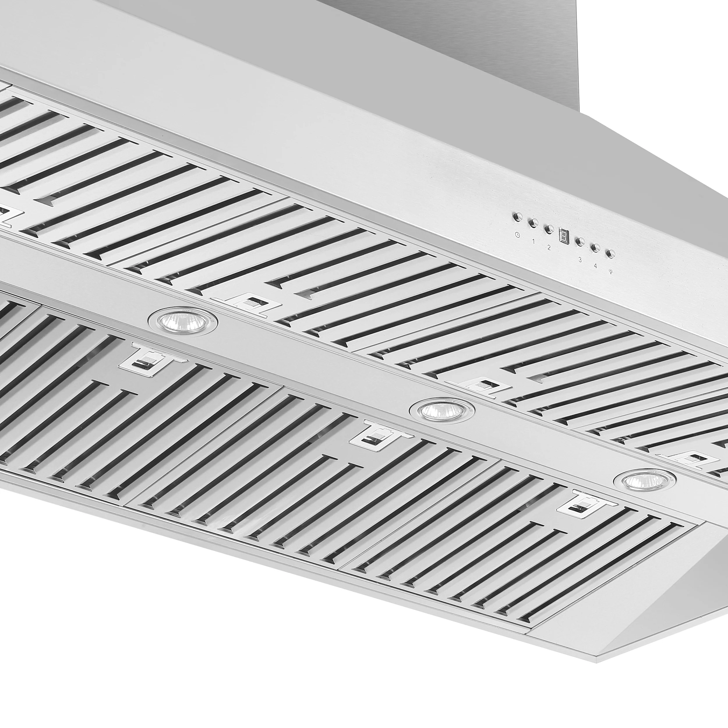 Forno Coppito 60-Inch Island Range Hood, Stainless Steel, LED Lighting, Adjustable Fan Speeds - Image 2