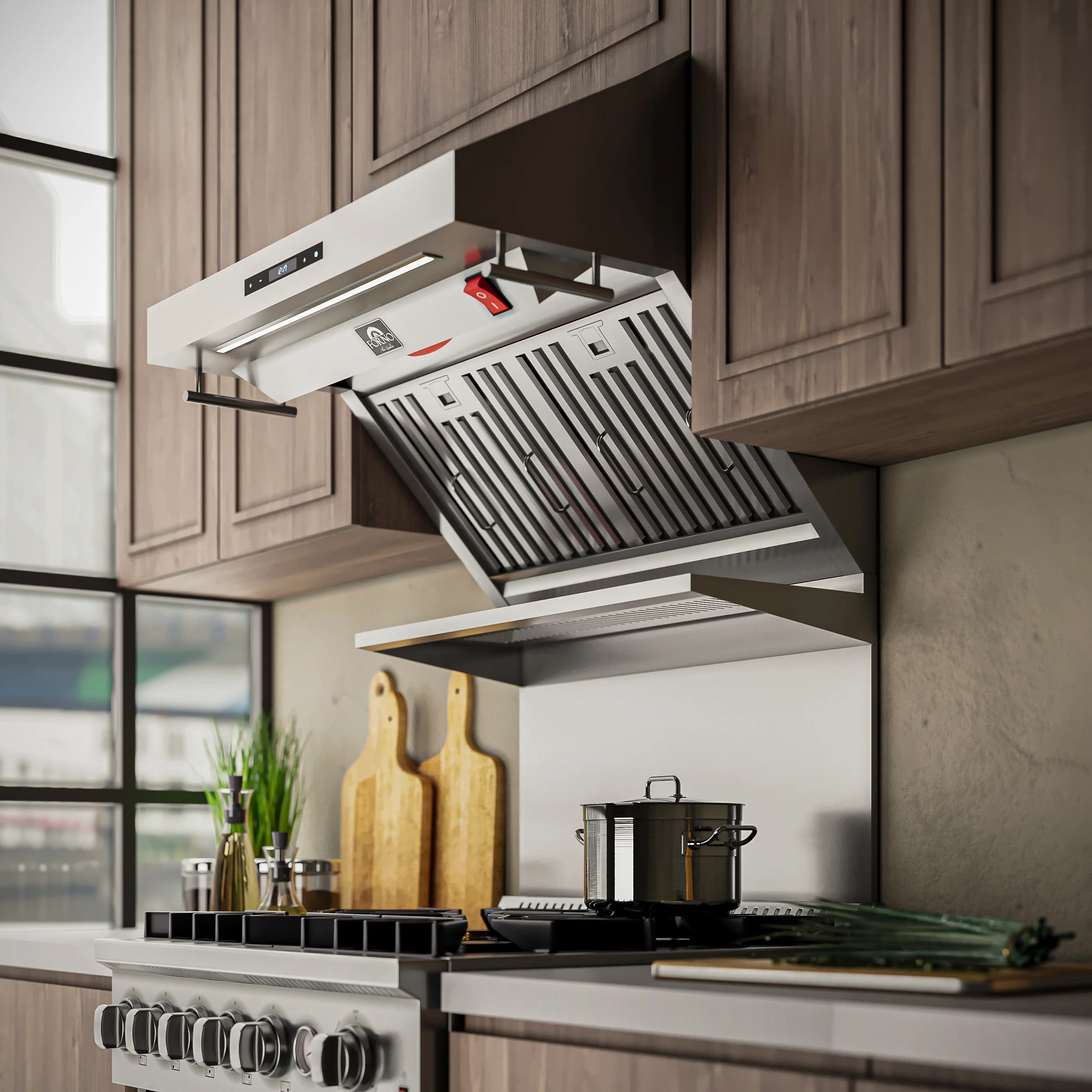Forno Savona 30-Inch Wall Mount Range Hood, Baffle Filters, Backsplash Included - Image 7