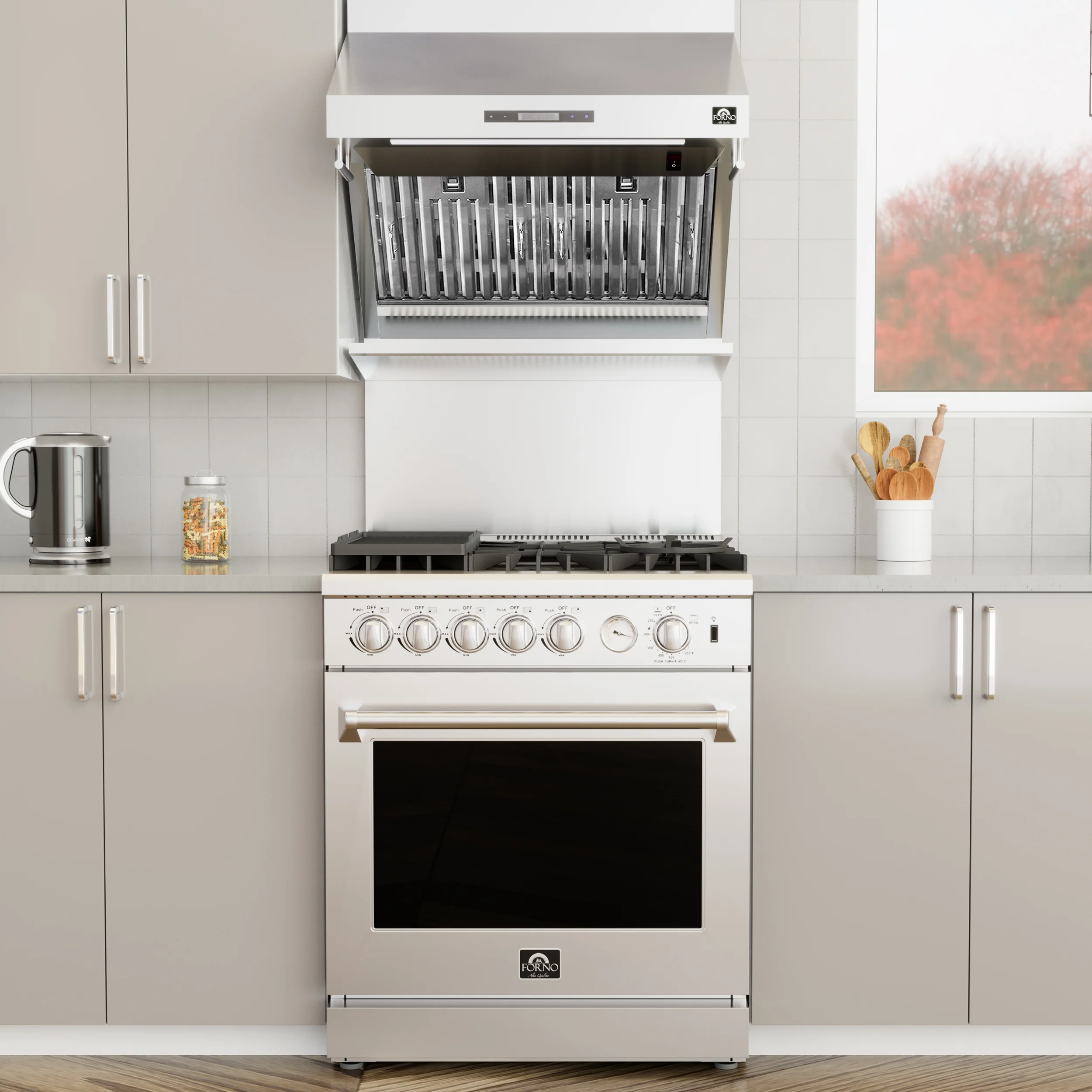 Forno Savona 30-Inch Wall Mount Range Hood, Baffle Filters, Backsplash Included - Image 8