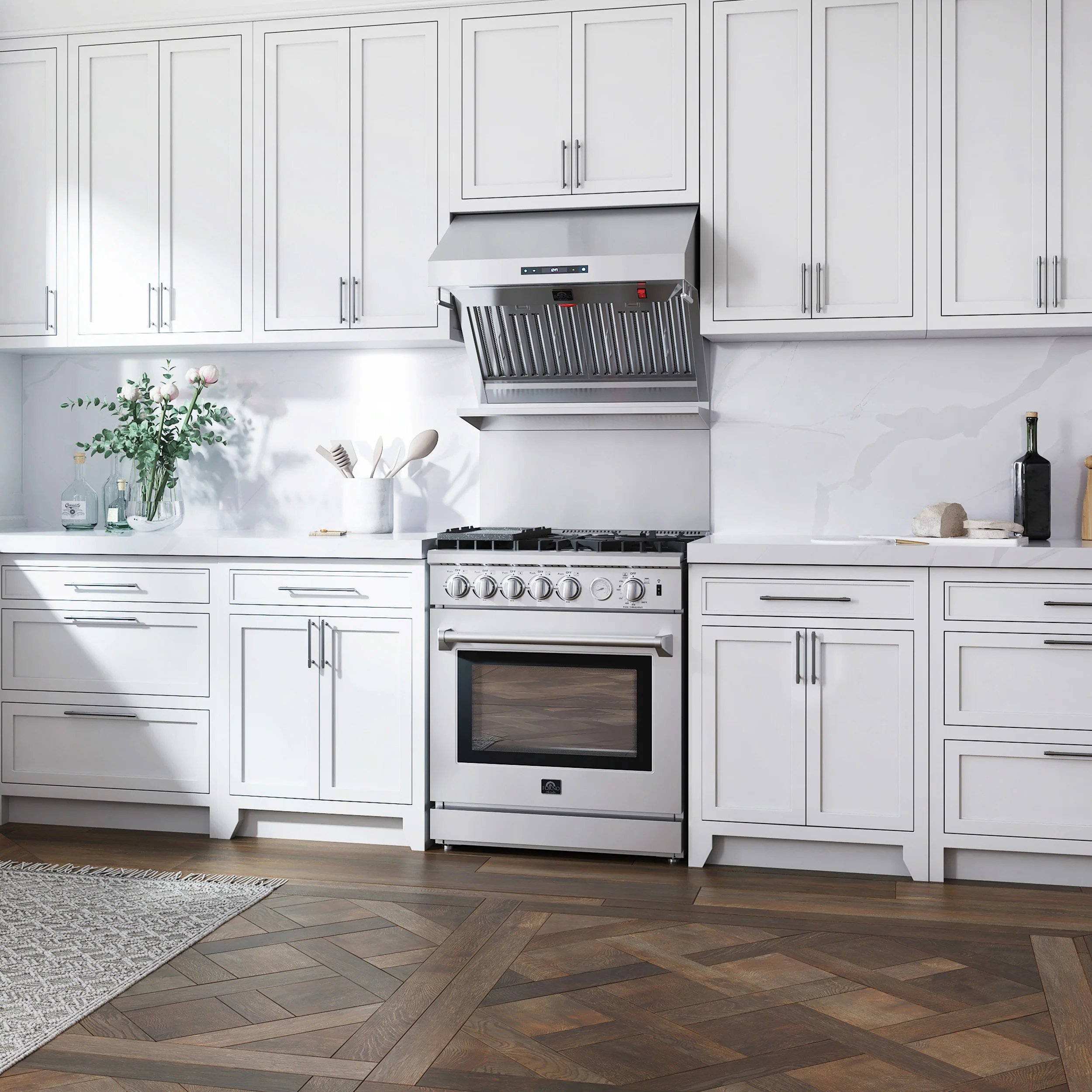 Forno Savona 30-Inch Wall Mount Range Hood, Baffle Filters, Backsplash Included - Image 9
