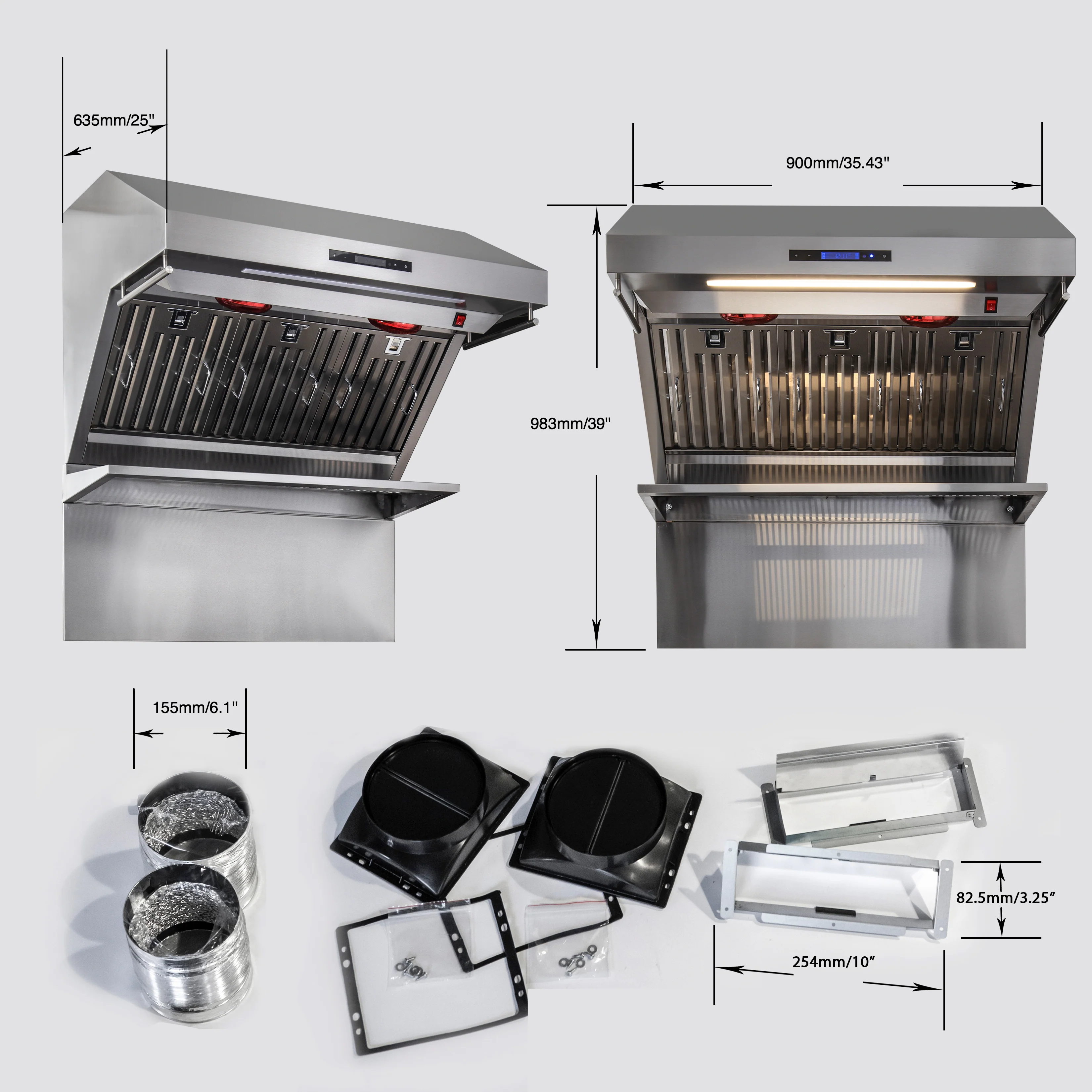 Forno Savona 36-Inch Wall Mount Range Hood, Baffle Filters, Backsplash Included - Image 8