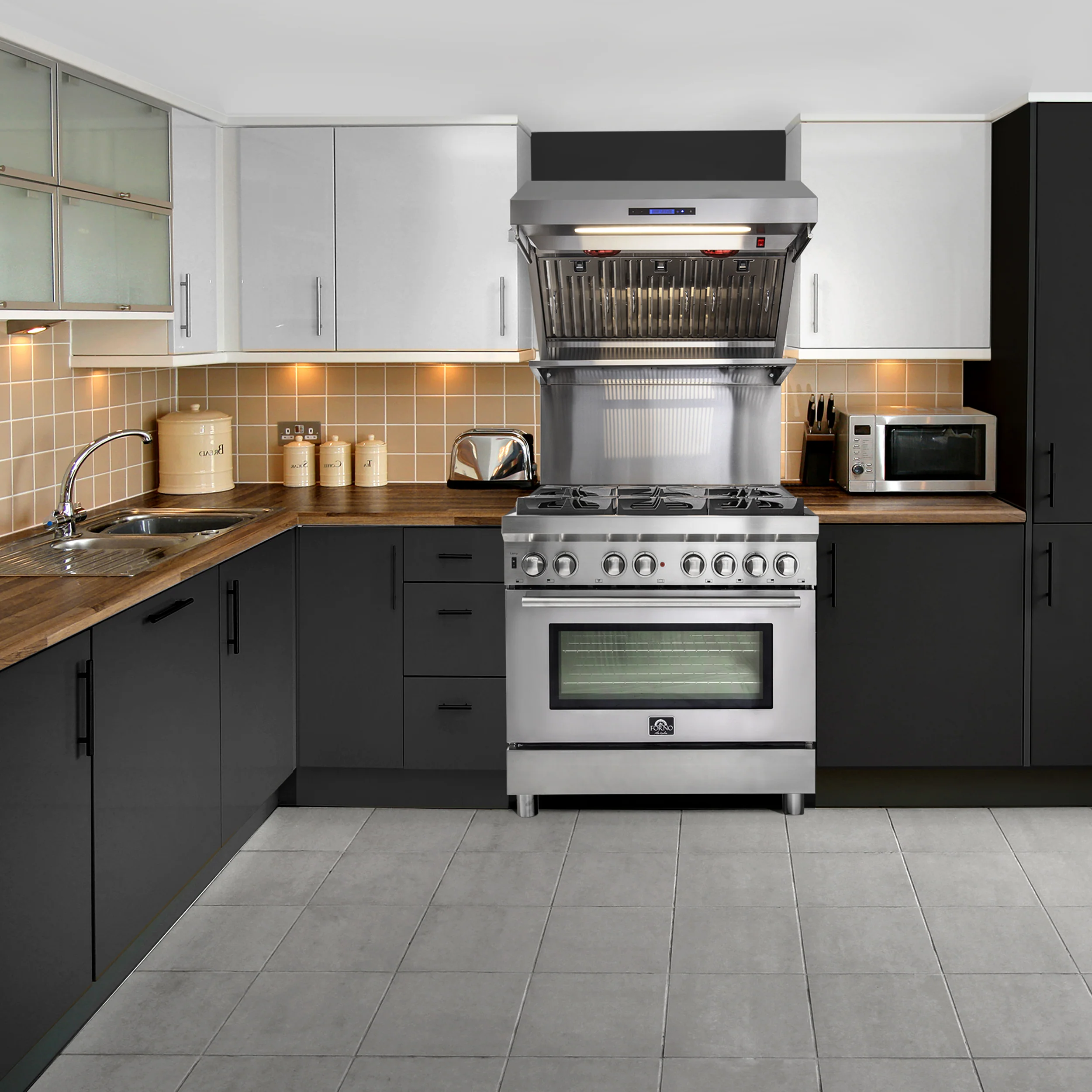 Forno Savona 36-Inch Wall Mount Range Hood, Baffle Filters, Backsplash Included - Image 9
