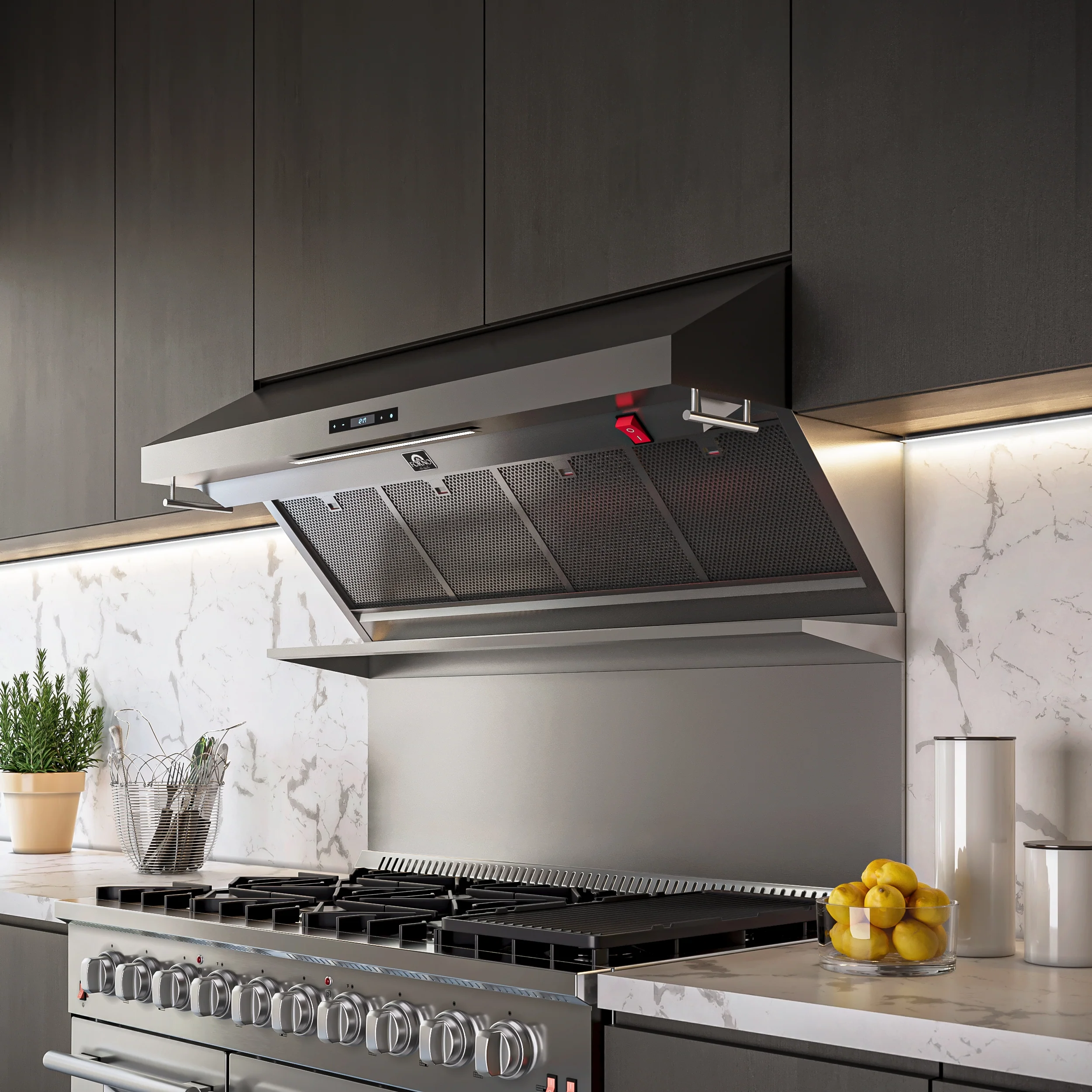 Forno Savona 48-Inch Wall Mount Range Hood, Hybrid Filters, Backsplash Included - Image 8