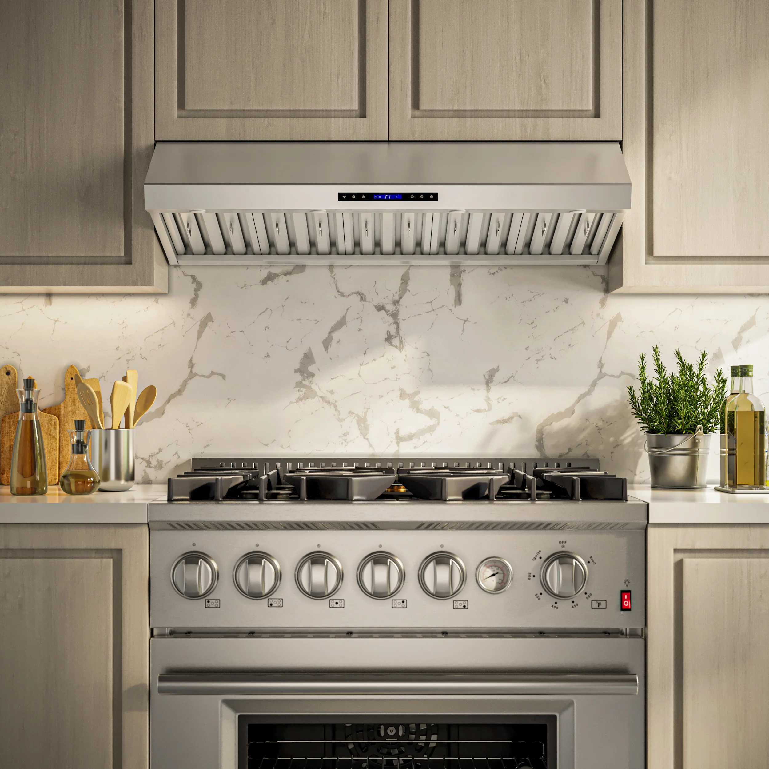 Forno Palazzo 60-Inch Wall Mounted Range Hood, Stainless Steel, Heavy Duty Baffle Filters, Remote Control - Image 7