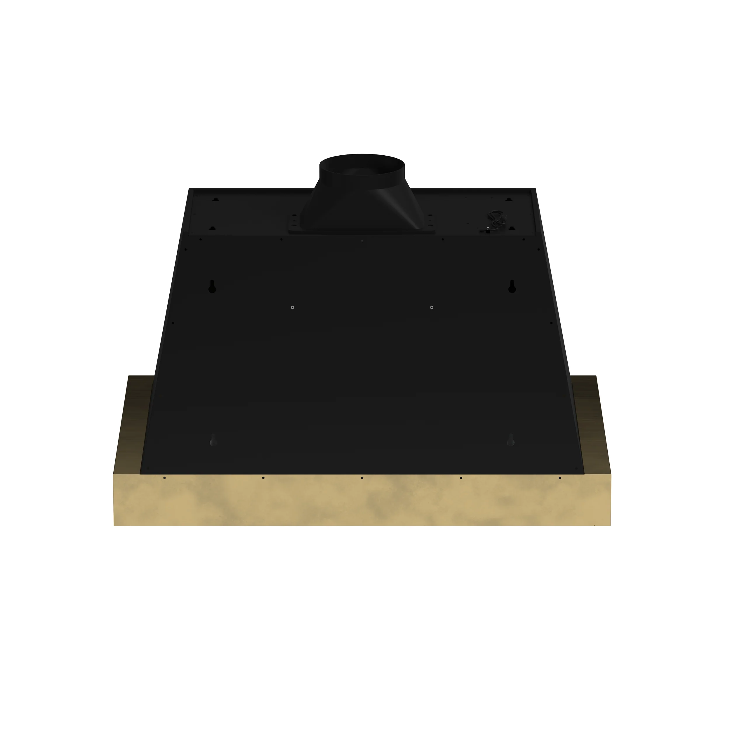 Forno Vittorio 36-Inch Wall Mount Range Hood, Black with Antique Brass Trim, 424 CFM Airflow, Dishwasher-Safe Baffle Filters, Remote Control, 3-Speed Fan, Bright LED Lighting. - Image 4