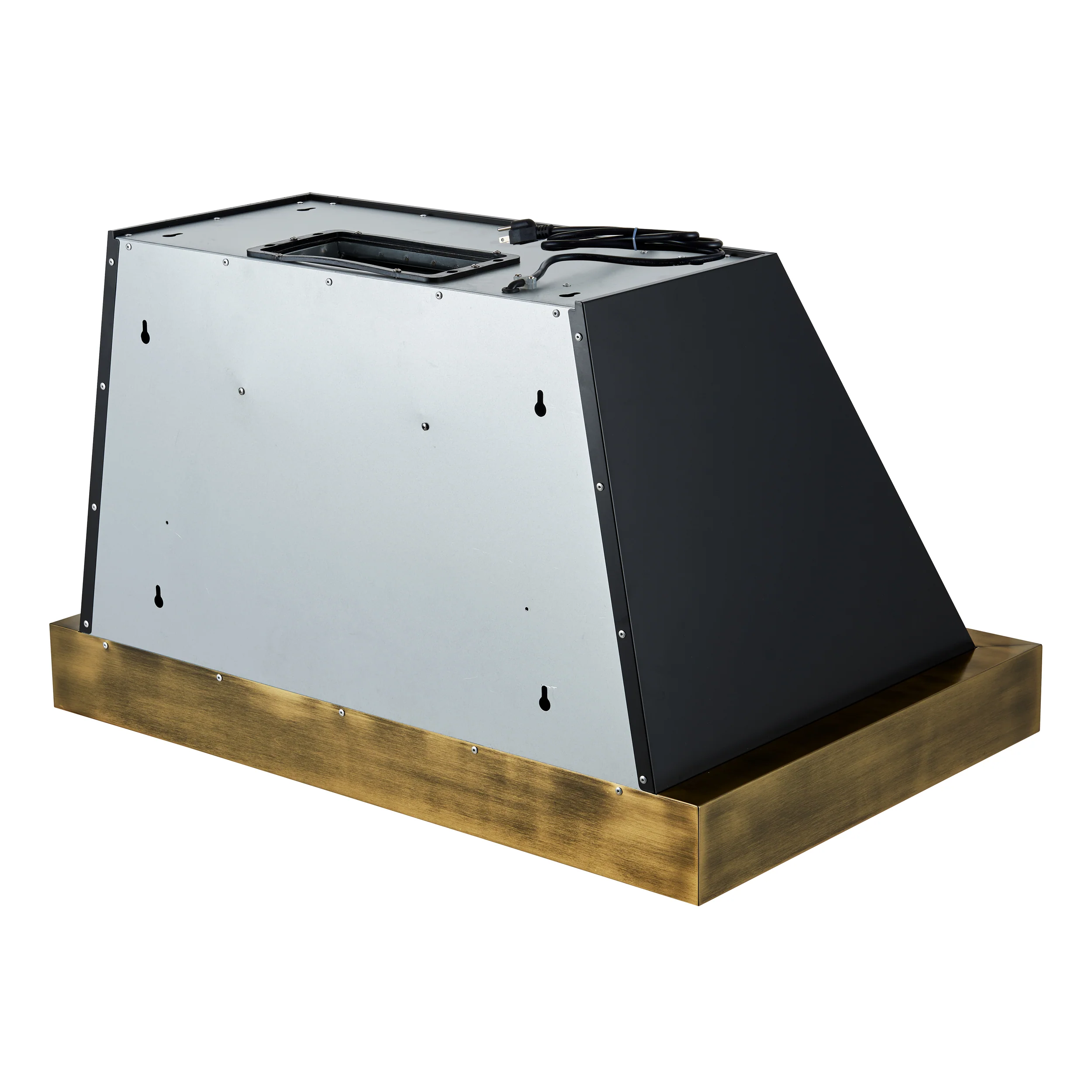 Forno Vittorio 36-Inch Wall Mount Range Hood, Black with Antique Brass Trim, 424 CFM Airflow, Dishwasher-Safe Baffle Filters, Remote Control, 3-Speed Fan, Bright LED Lighting. - Image 9