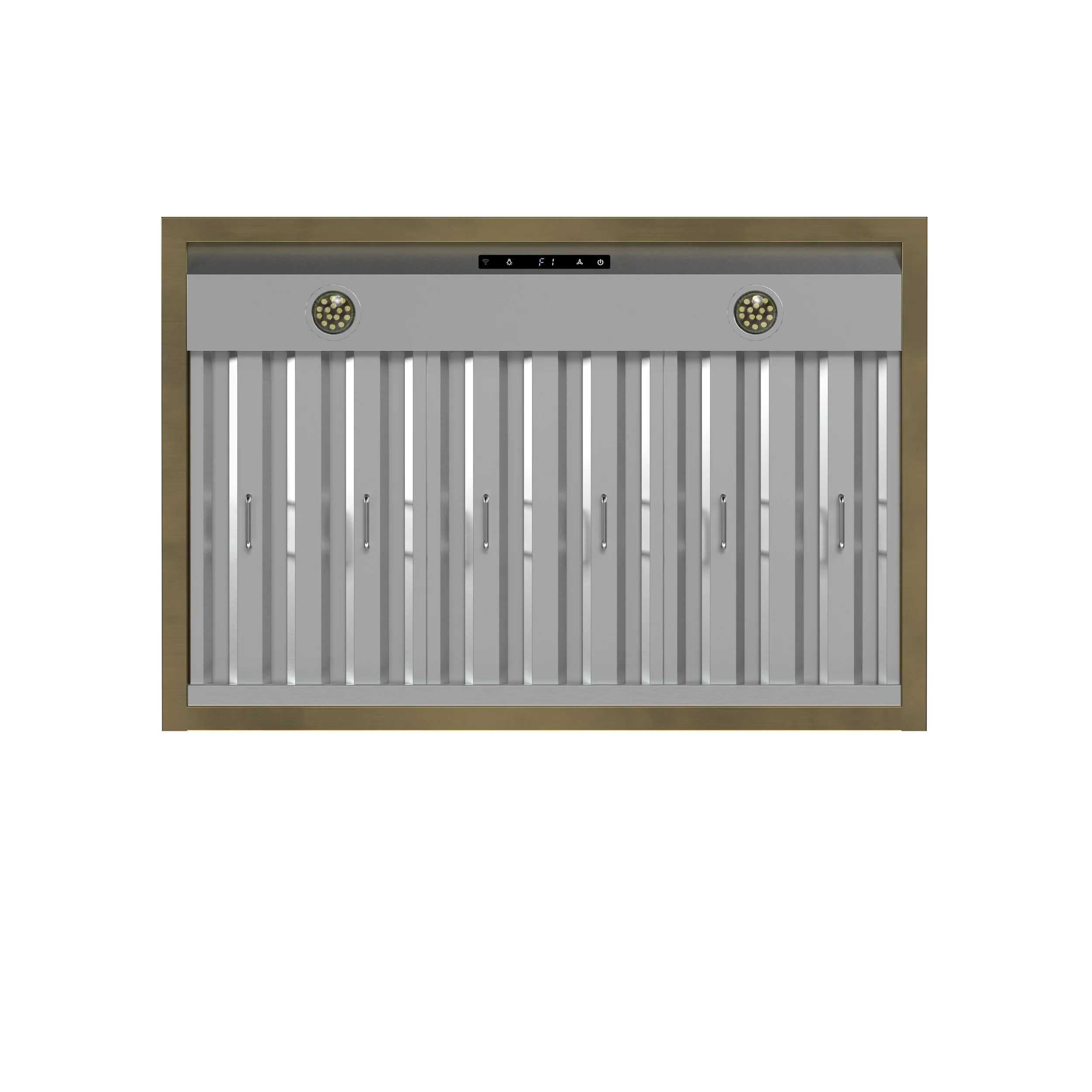 Forno Vittorio 36-Inch Wall Mount Range Hood, White with Antique Brass Trim, 424 CFM Airflow, Dishwasher-Safe Baffle Filters, Remote Control, 3-Speed Fan, Bright LED Lighting. - Image 5