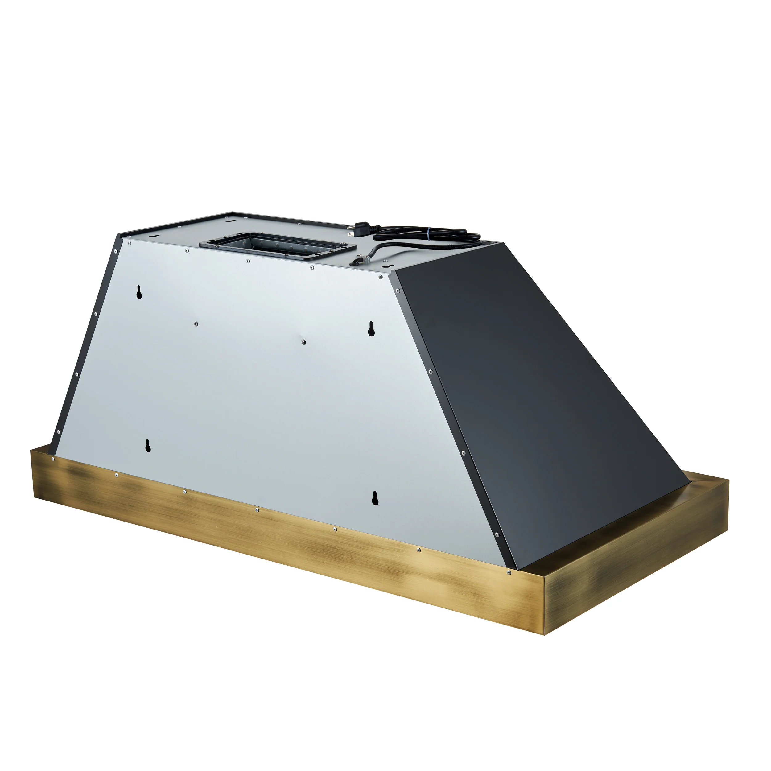 Forno Vittorio 48-Inch Wall Mount Range Hood, Black with Antique Brass Trim, 424 CFM Airflow, Dishwasher-Safe Baffle Filters, Remote Control, 3-Speed Fan, Bright LED Lighting. - Image 10