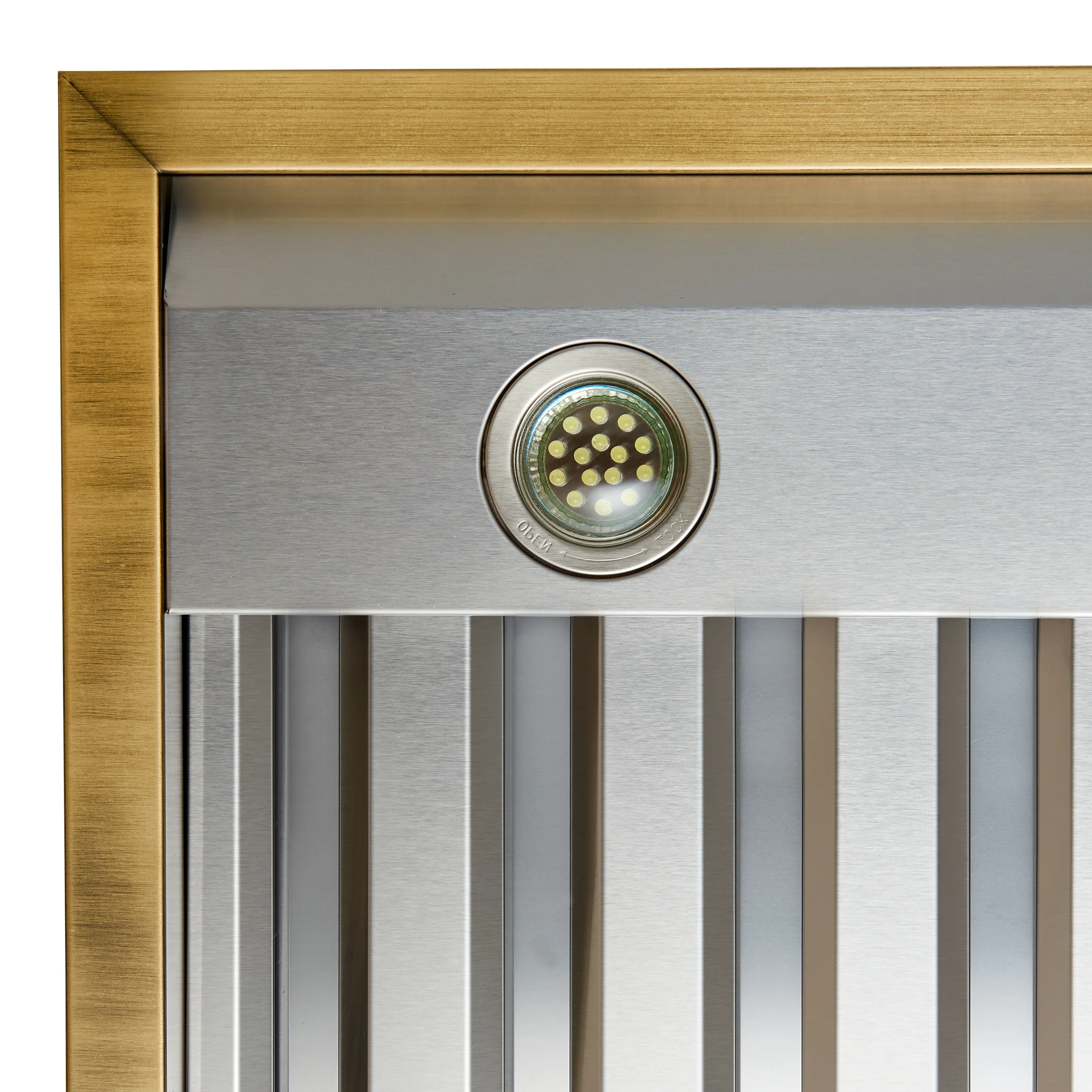 Forno Vittorio 48-Inch Wall Mount Range Hood, Black with Antique Brass Trim, 424 CFM Airflow, Dishwasher-Safe Baffle Filters, Remote Control, 3-Speed Fan, Bright LED Lighting. - Image 7