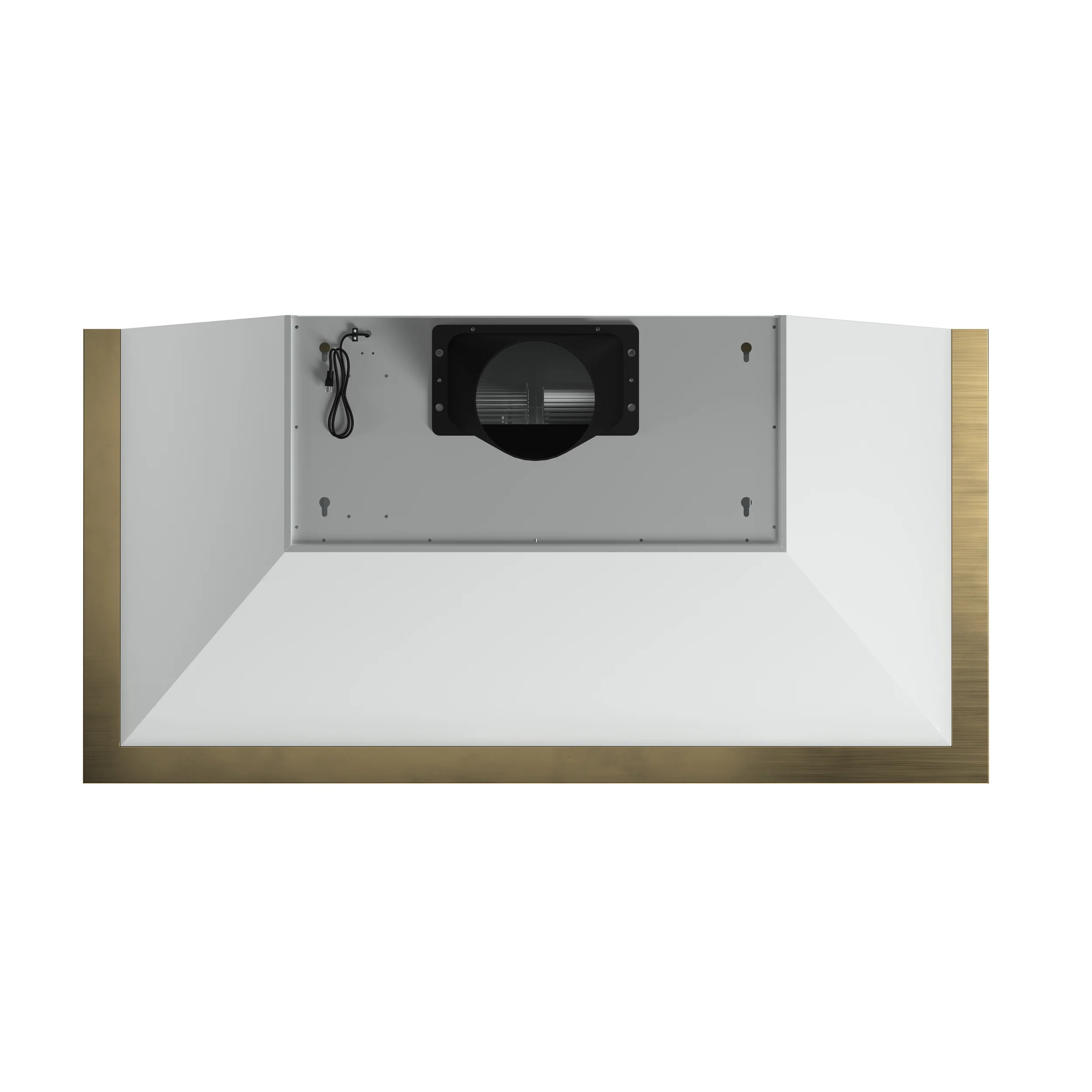 Forno Vittorio 48-Inch Wall Mount Range Hood, White with Antique Brass Trim, 424 CFM Airflow, Dishwasher-Safe Baffle Filters, Remote Control, 3-Speed Fan, Bright LED Lighting - Image 11