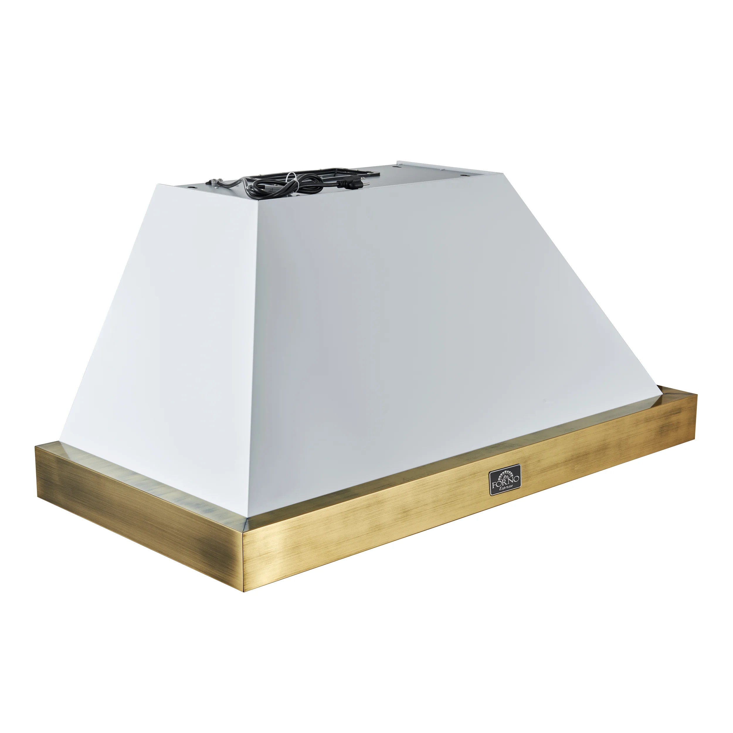 Forno Vittorio 48-Inch Wall Mount Range Hood, White with Antique Brass Trim, 424 CFM Airflow, Dishwasher-Safe Baffle Filters, Remote Control, 3-Speed Fan, Bright LED Lighting - Image 4