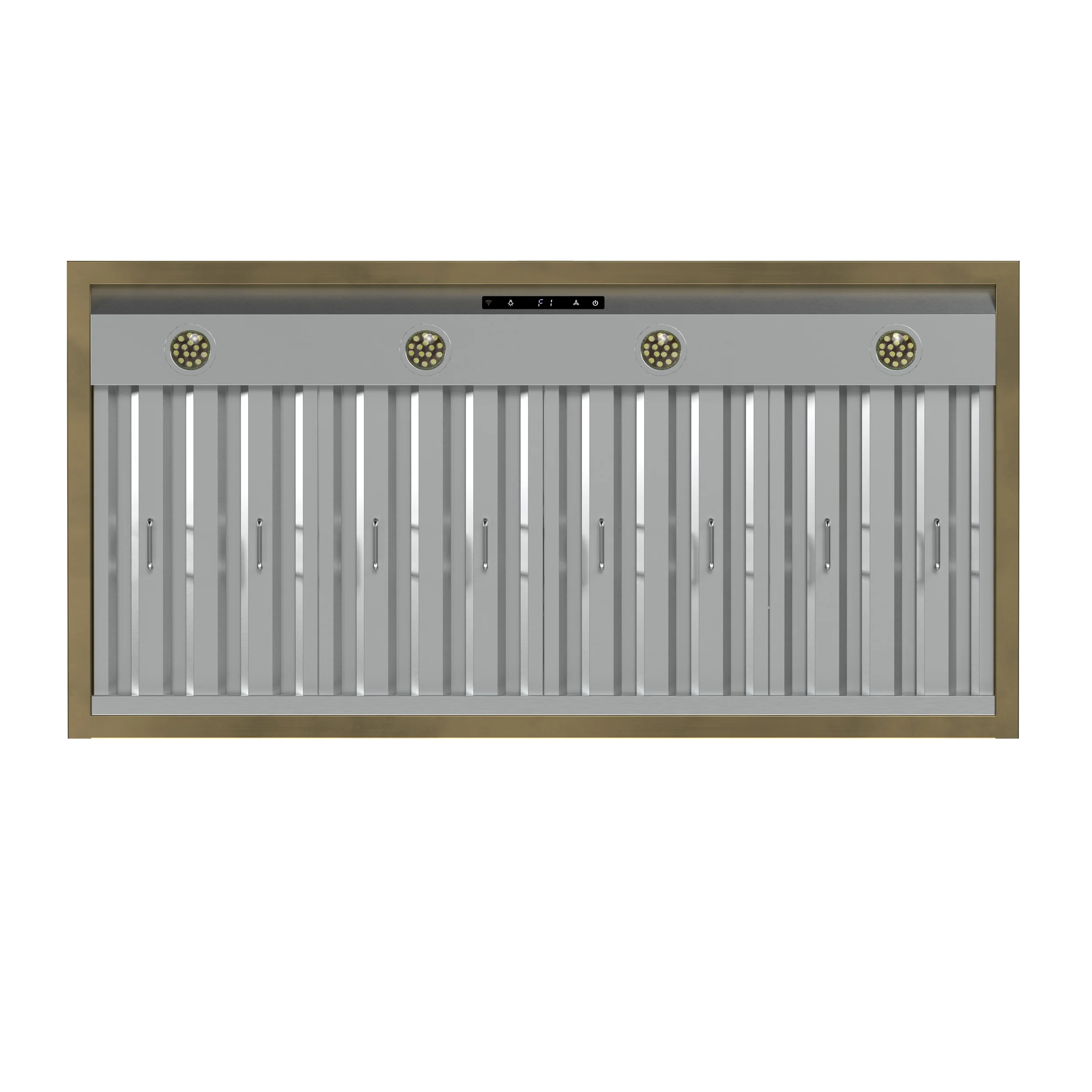 Forno Vittorio 48-Inch Wall Mount Range Hood, White with Antique Brass Trim, 424 CFM Airflow, Dishwasher-Safe Baffle Filters, Remote Control, 3-Speed Fan, Bright LED Lighting - Image 5