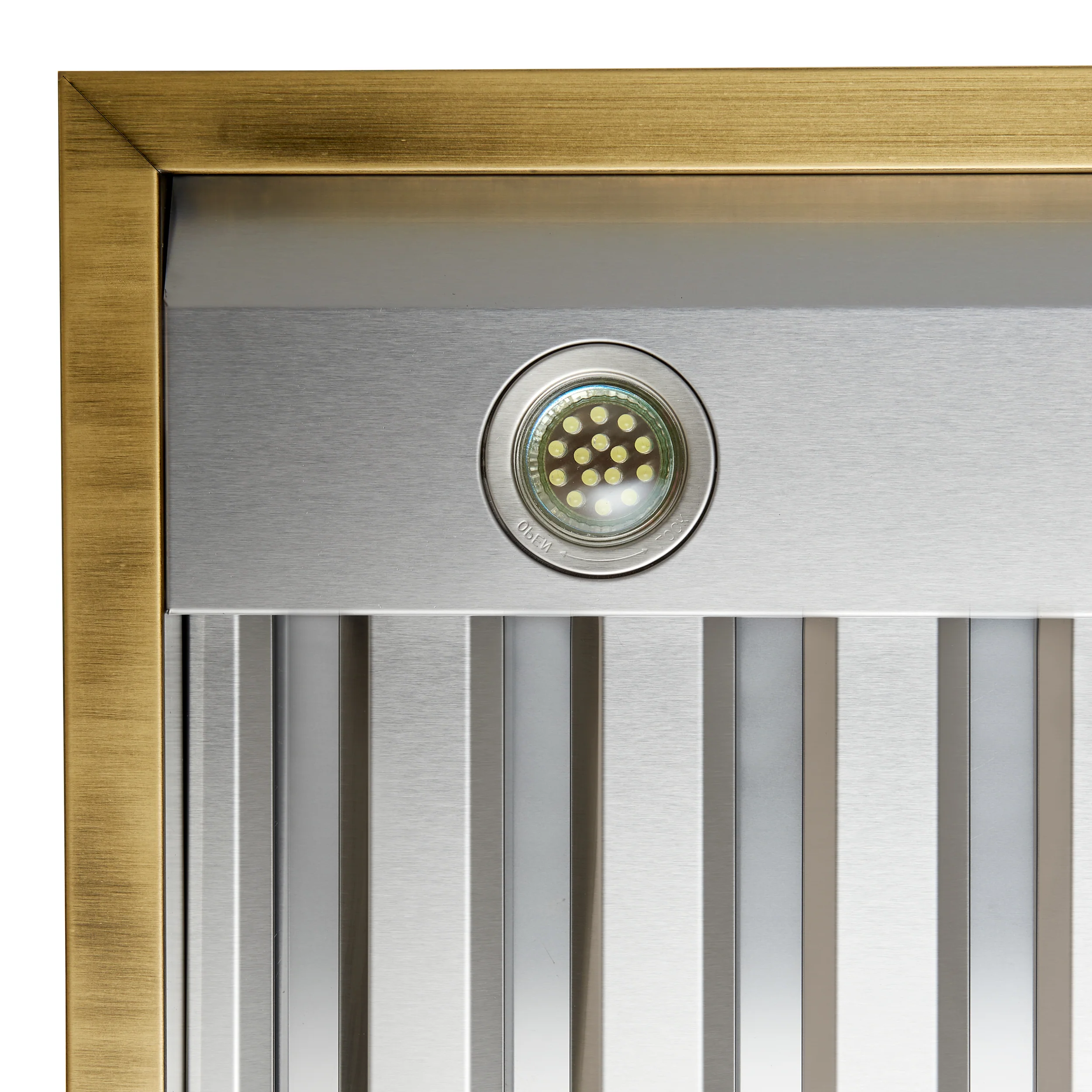 Forno Vittorio 48-Inch Wall Mount Range Hood, White with Antique Brass Trim, 424 CFM Airflow, Dishwasher-Safe Baffle Filters, Remote Control, 3-Speed Fan, Bright LED Lighting - Image 6
