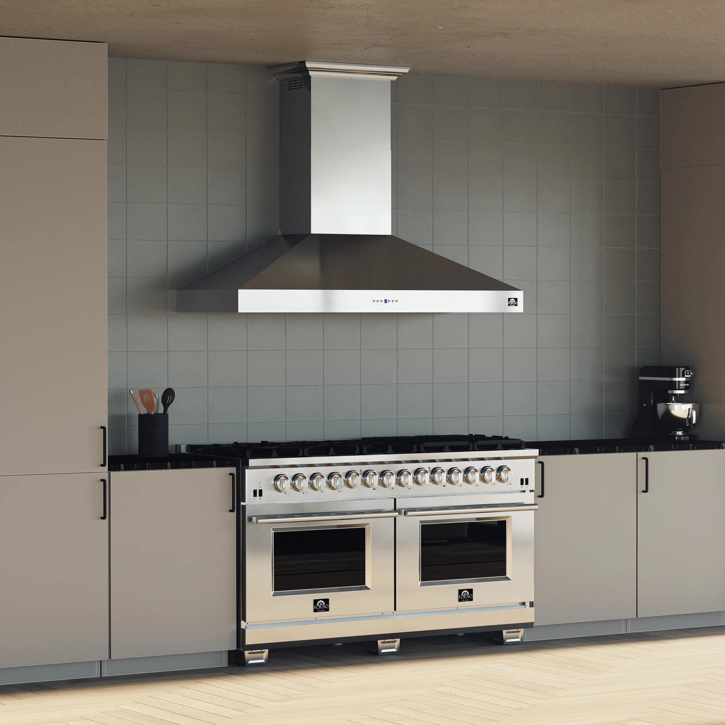 Forno Orvieto 60-Inch Wall Mount Range Hood, LED Lighting, Heavy Duty, Stainless Steel - Image 8