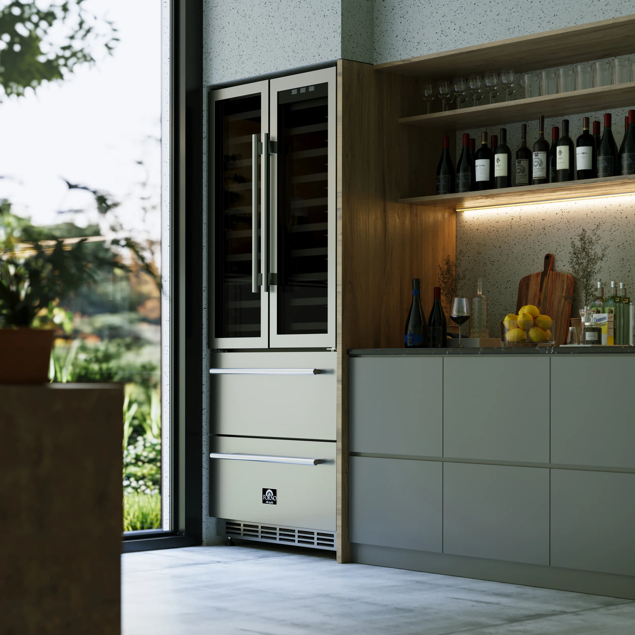 Forno Campania 32-Inch Wine Cooler, Stainless Steel, Dual Wine Zones, Two Beverage Drawers, 17.7 cu.ft - Image 16