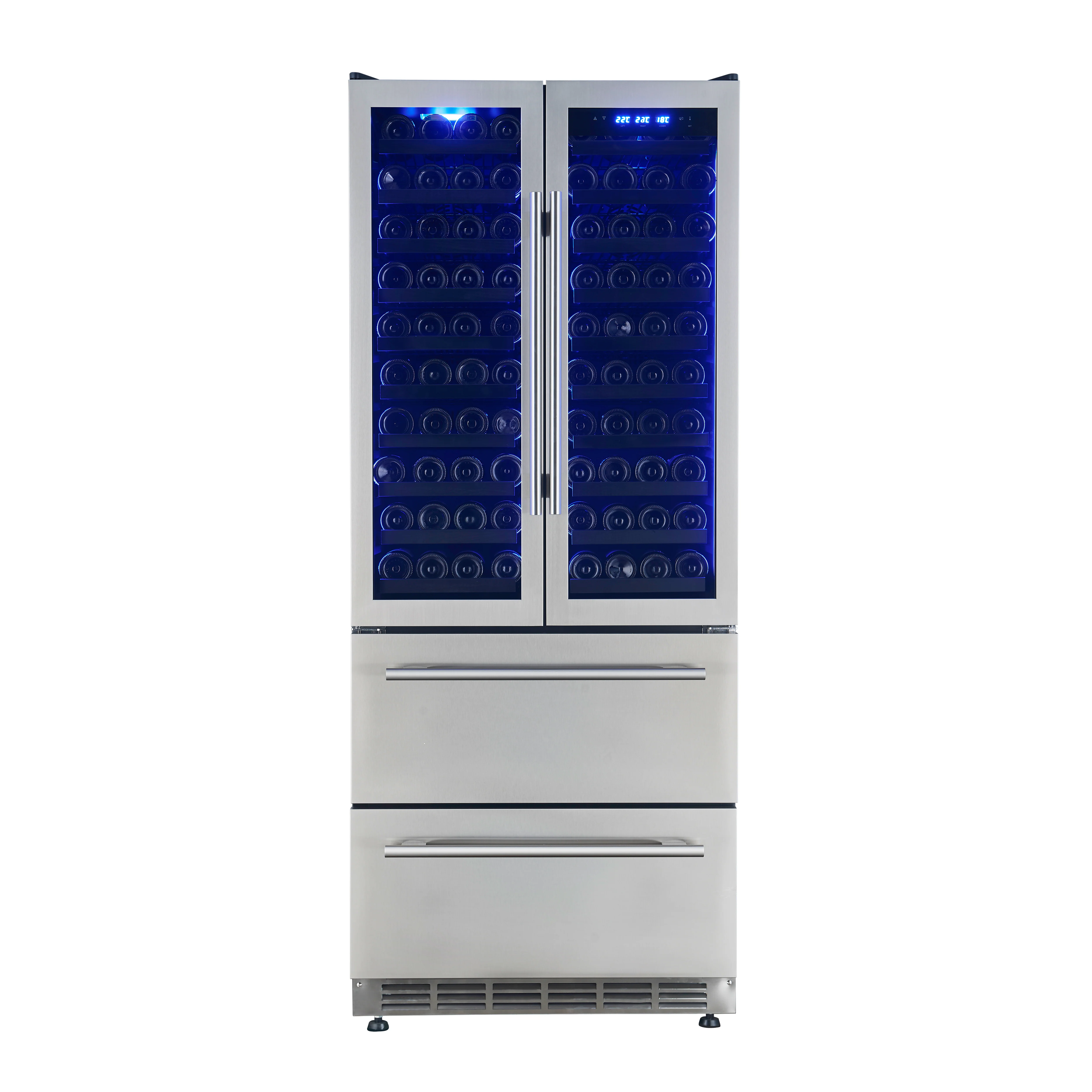 Forno Campania 32-Inch Wine Cooler, Stainless Steel, Dual Wine Zones, Two Beverage Drawers, 17.7 cu.ft - Image 6