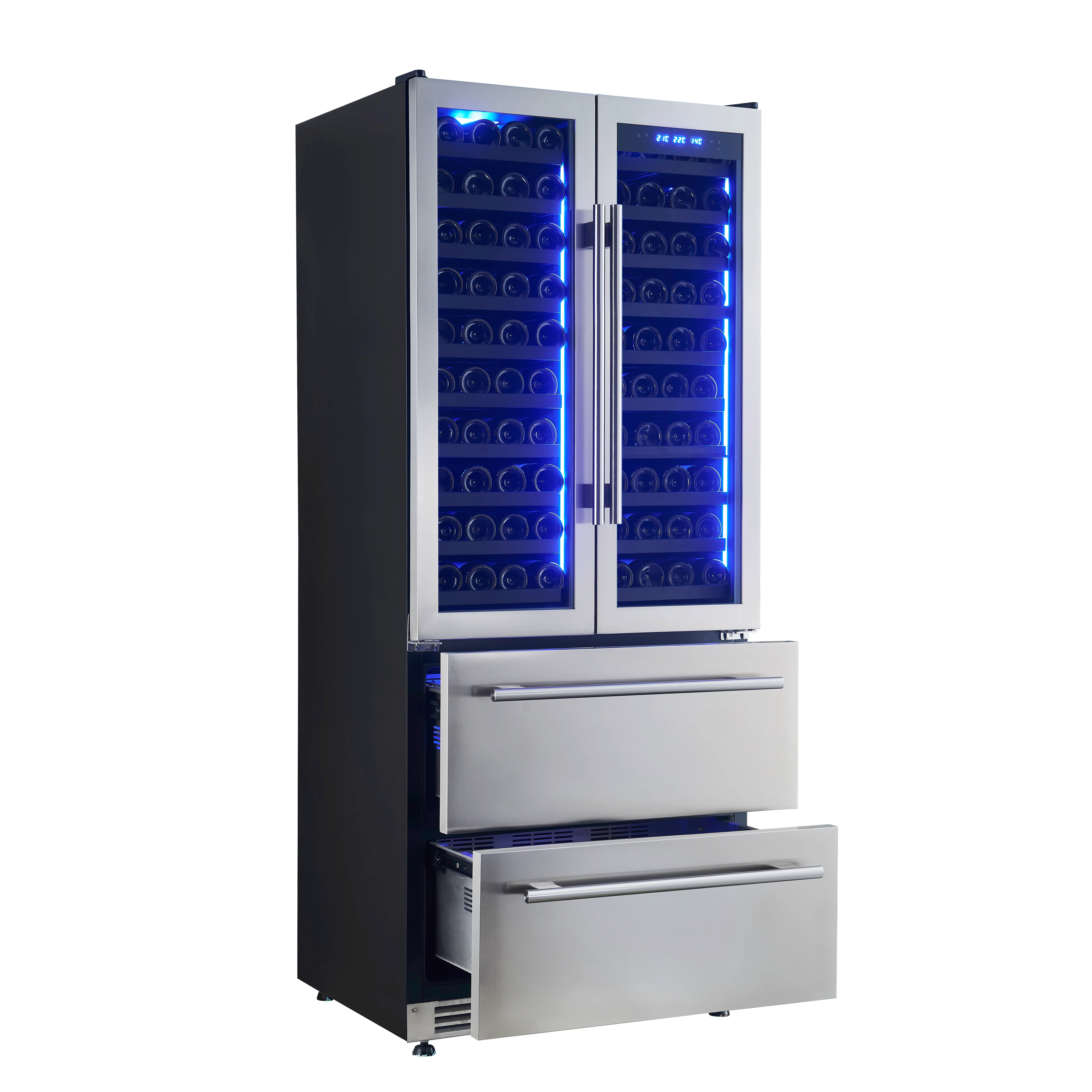 Forno Campania 32-Inch Wine Cooler, Stainless Steel, Dual Wine Zones, Two Beverage Drawers, 17.7 cu.ft - Image 7