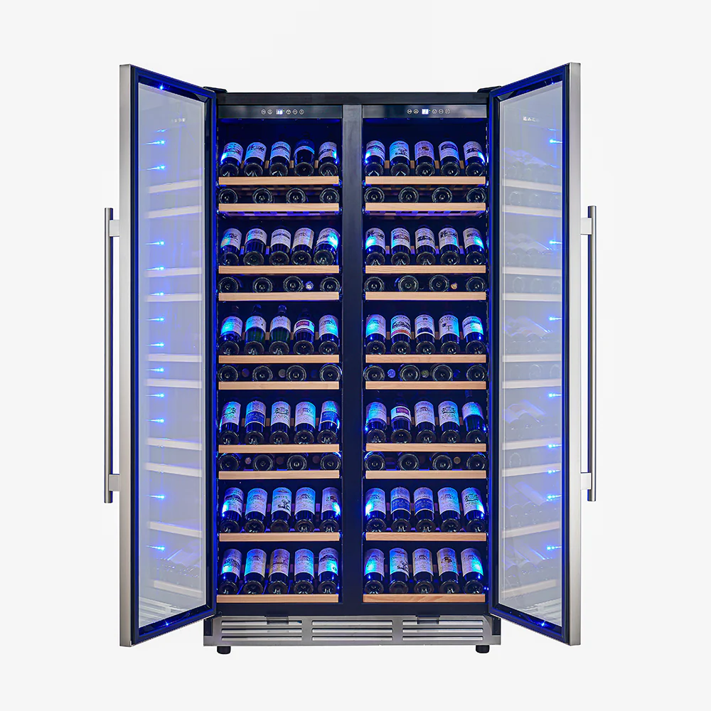 Forno Vernazza 40-Inch Side-by-Side Dual Zone Wine Cellar, 25.07 cu.ft Capacity, Stainless Steel, Temperature Control, UV-Protected Glass Door, Wooden Shelves - Image 10