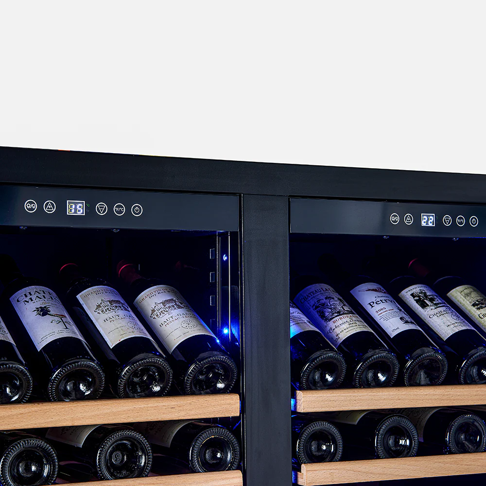 Forno Vernazza 40-Inch Side-by-Side Dual Zone Wine Cellar, 25.07 cu.ft Capacity, Stainless Steel, Temperature Control, UV-Protected Glass Door, Wooden Shelves - Image 8