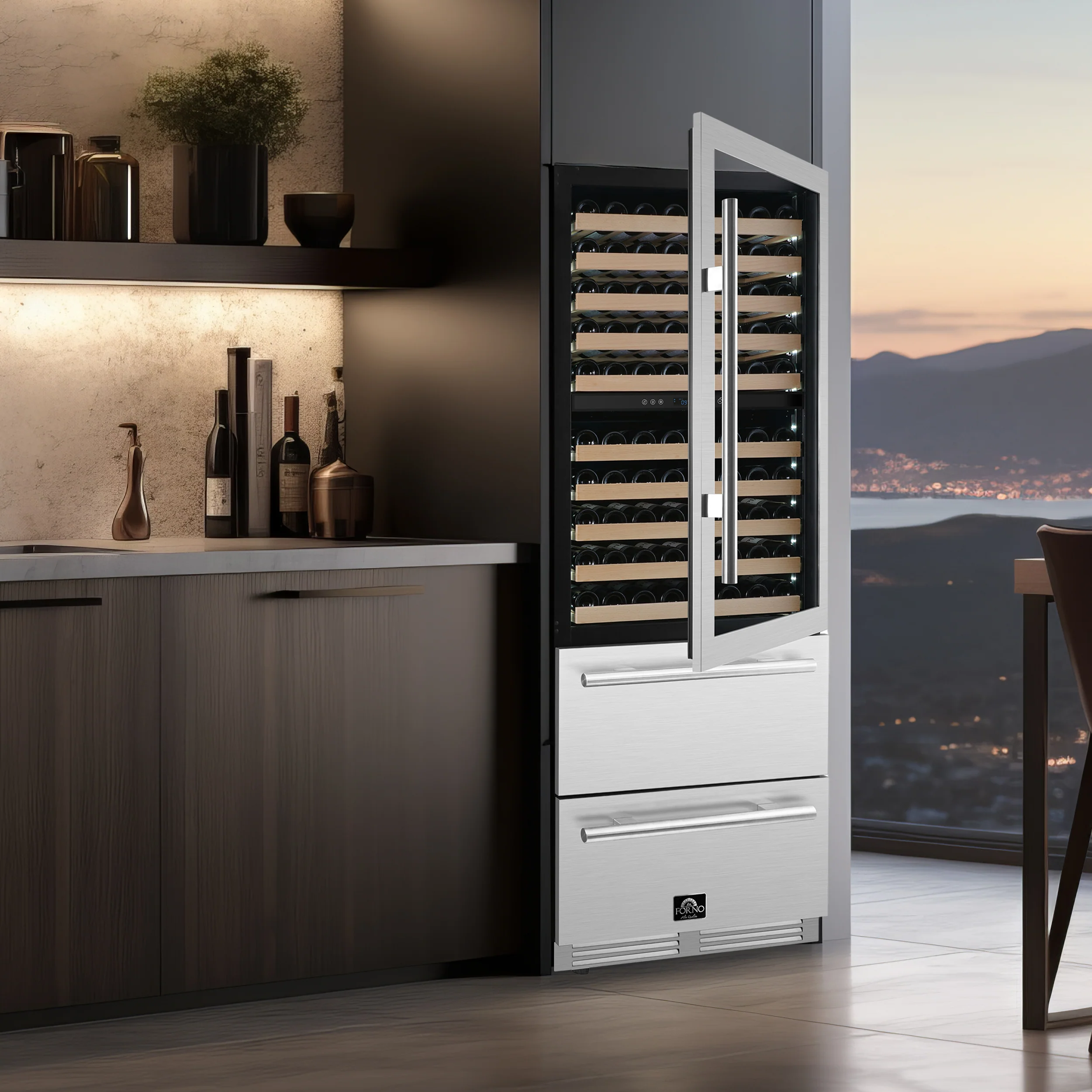 Forno Celano 30-Inch Triple Zone Wine and Beverage Cooler, 21.3 cu.ft, Stainless Steel - Image 15
