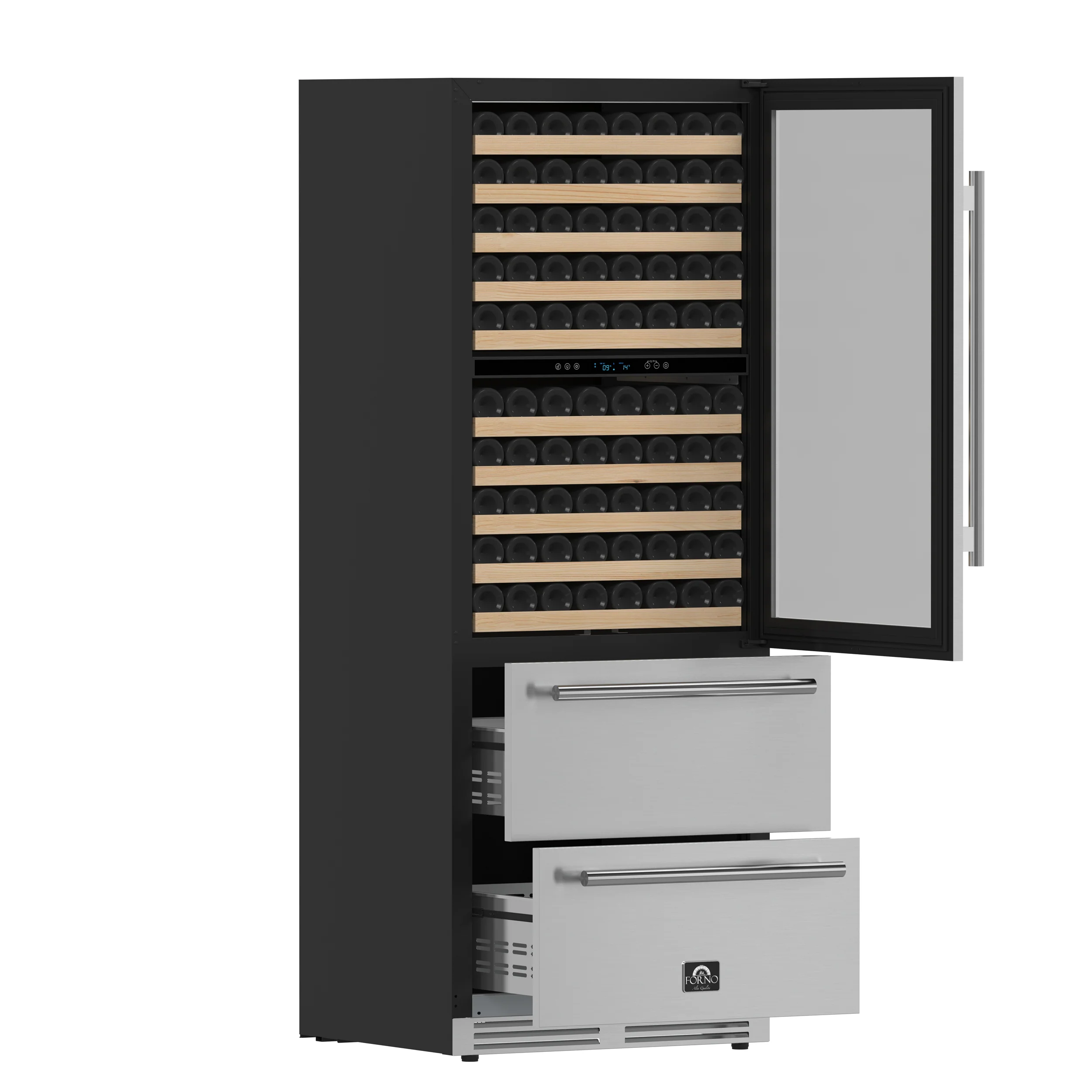 Forno Celano 30-Inch Triple Zone Wine and Beverage Cooler, 21.3 cu.ft, Stainless Steel - Image 4