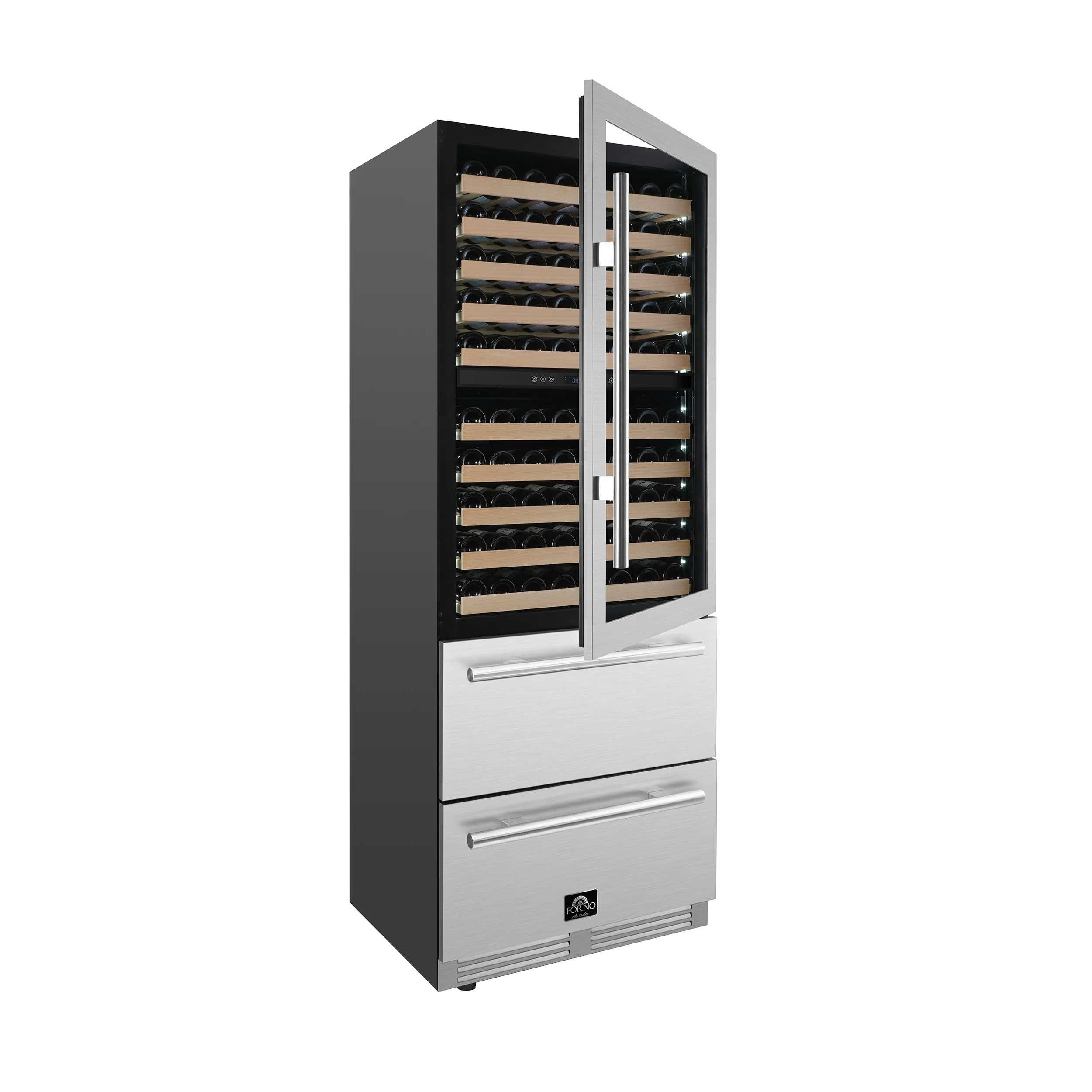 Forno Celano 30-Inch Triple Zone Wine and Beverage Cooler, 21.3 cu.ft, Stainless Steel - Image 5