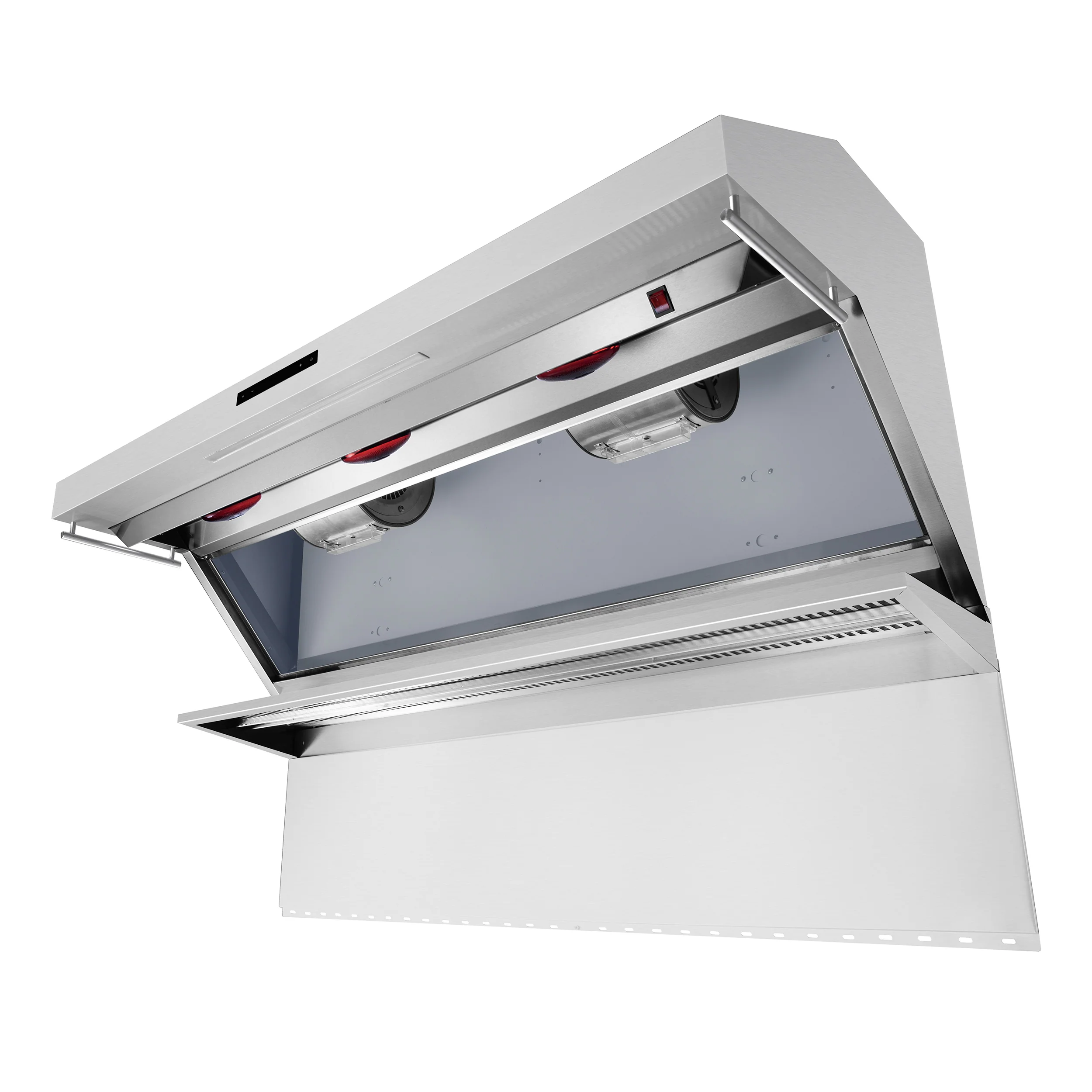 Savona 60-Inch Wall Mount Range Hood, Baffle Filters & Backsplash, Heating Lamps - Image 5