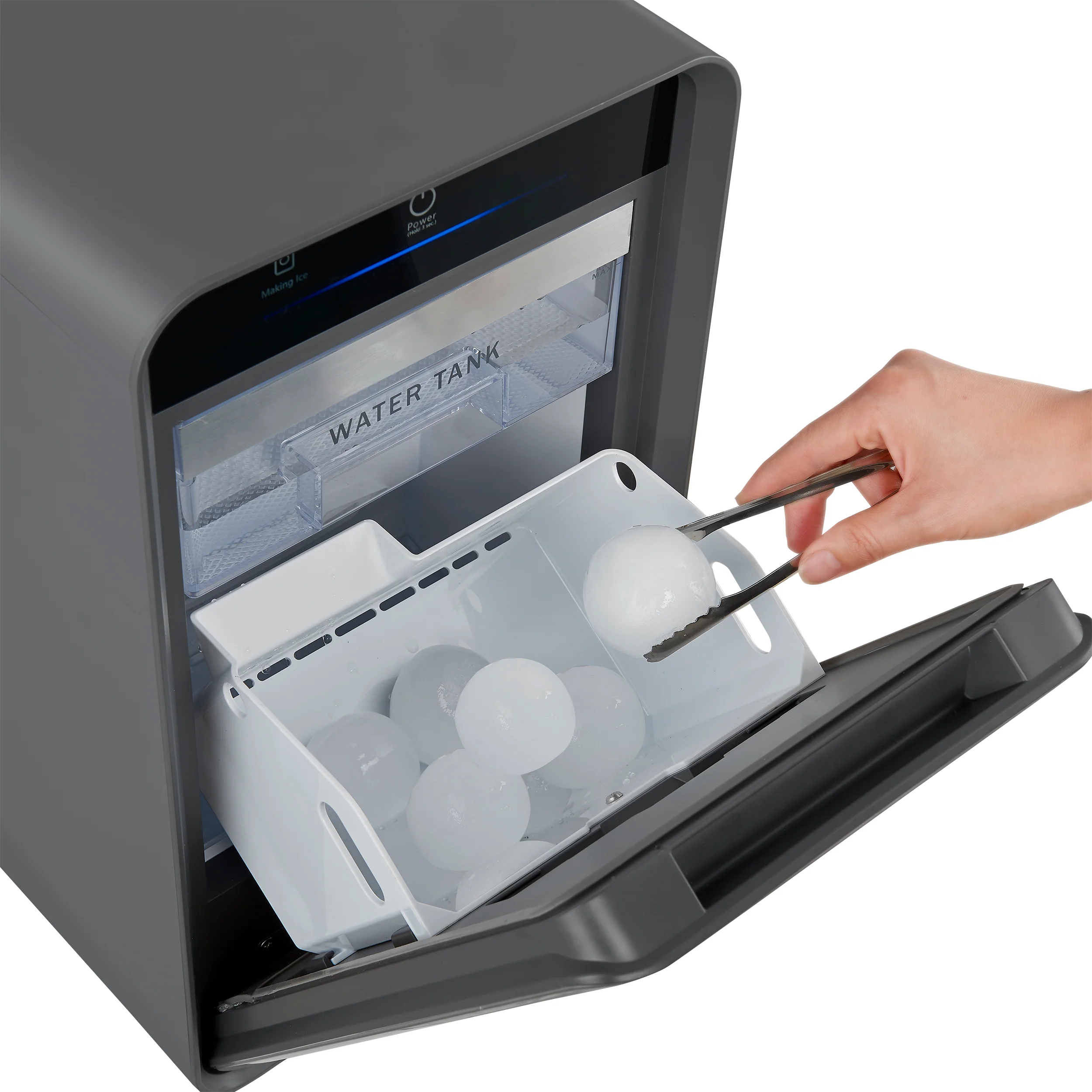 Sferico 11-in Ice Maker, Silver, 32 clear 2-in slow-melting spheres daily, stores more than 10 balls - Image 6