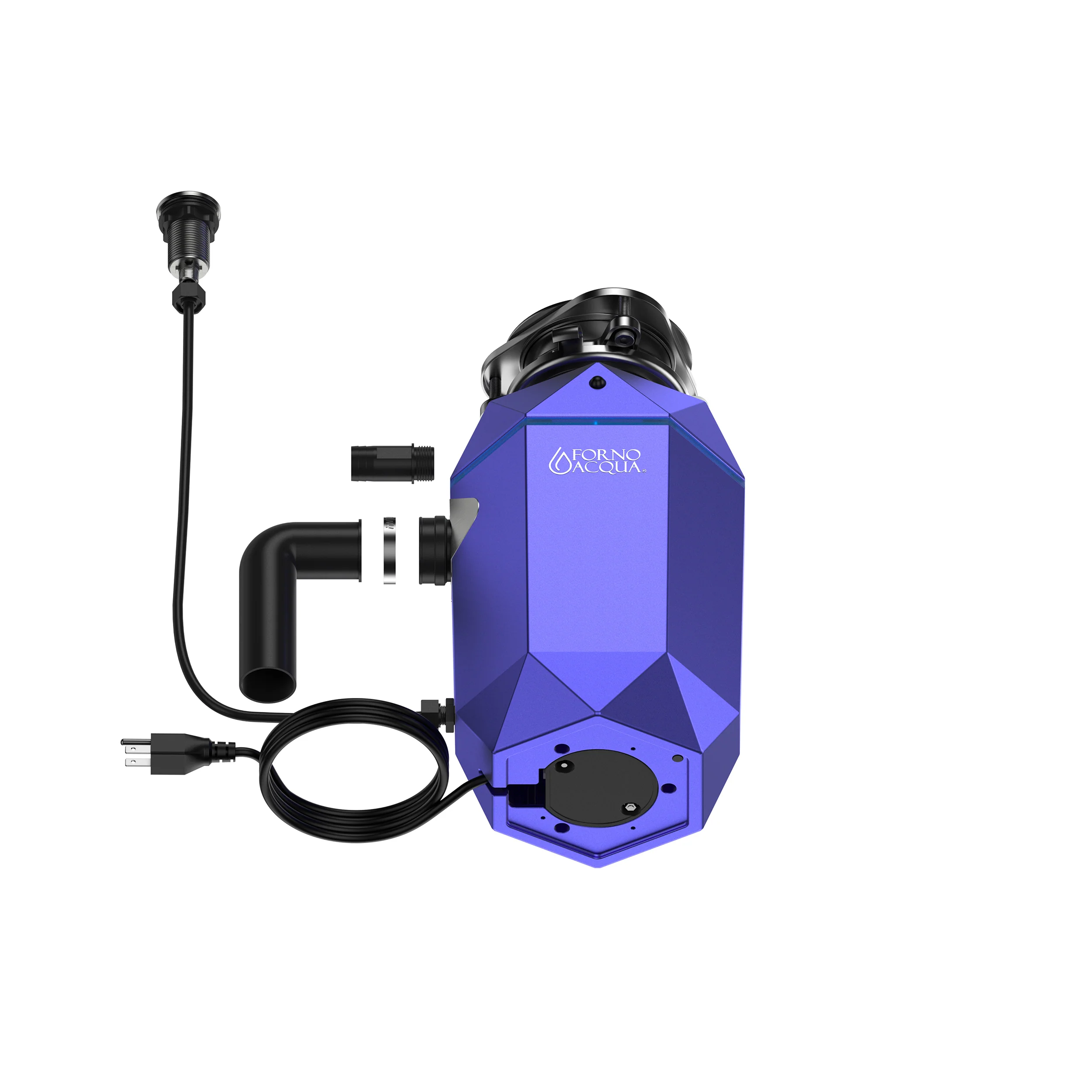 FORNO ACQUA BrightDIAMOND Amethyst 1HP Super Quiet Garbage Disposal Corded with Motion Sensor Cabinet Light & Pre-Wired Air Switch - Image 14
