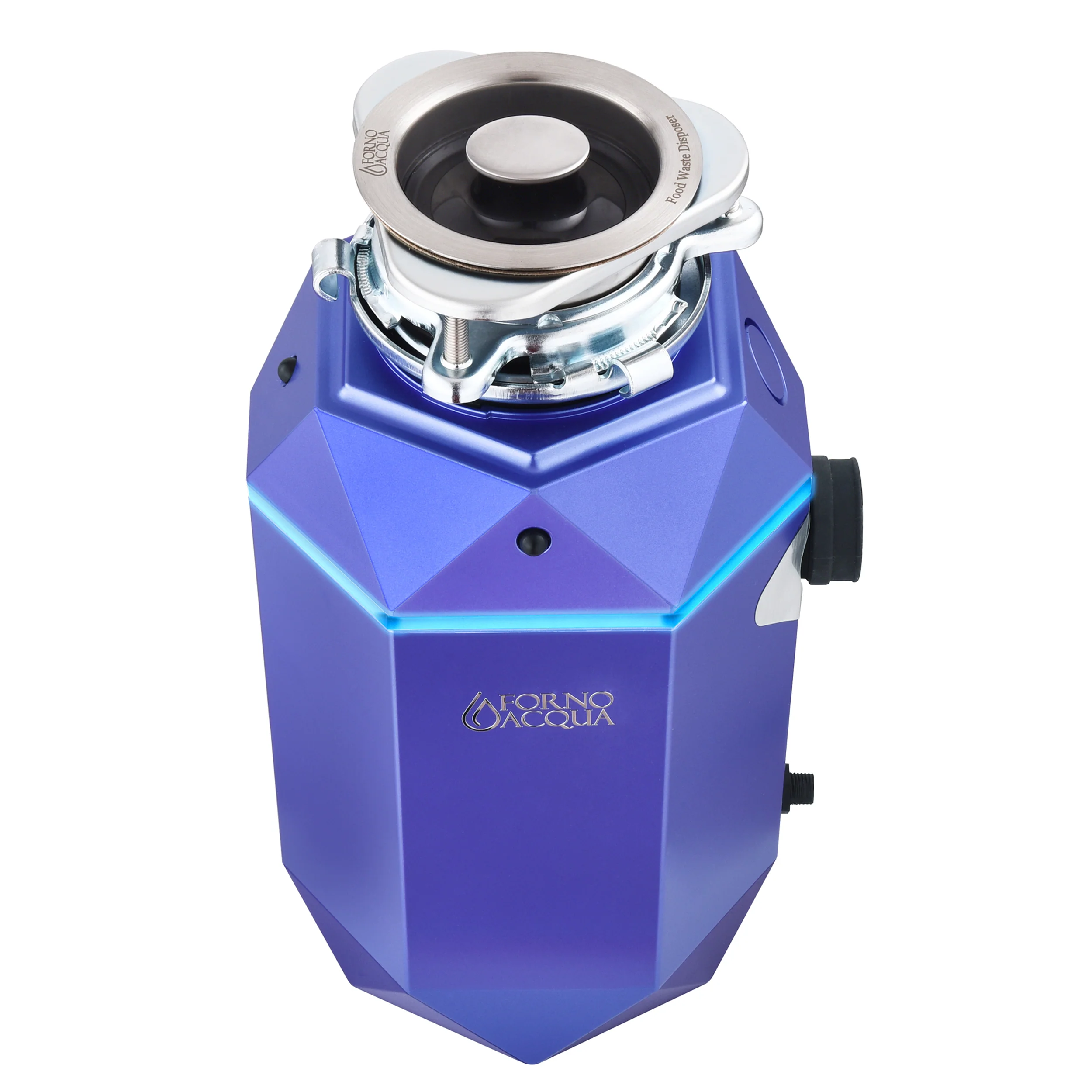 FORNO ACQUA BrightDIAMOND Amethyst 1HP Super Quiet Garbage Disposal Corded with Motion Sensor Cabinet Light & Pre-Wired Air Switch - Image 3